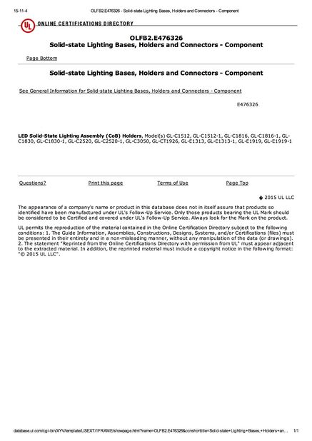 Chiny Sollente Opto-Electronic Technology Co., Ltd Certyfikaty